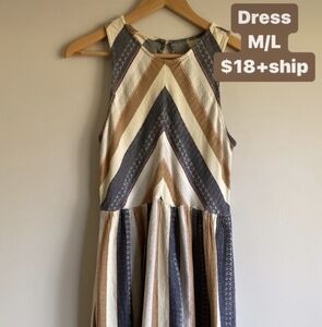 Vintage Multicolor Chevron Dress
